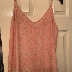Pink and orange snake skin tank top